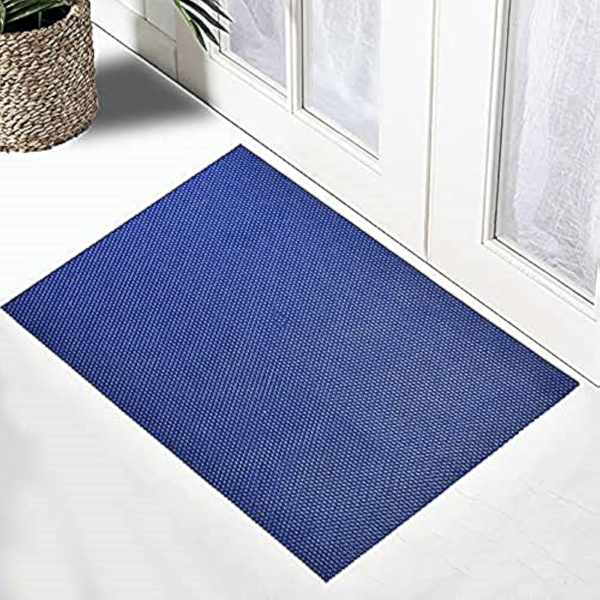 Decorative Rubber Bathroom Mat, 4 x 20 Feet, Blue